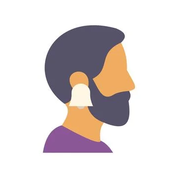 Man profile receiving notification or alert symbol Illustrazione stock