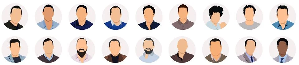Man profile set Stock Illustration
