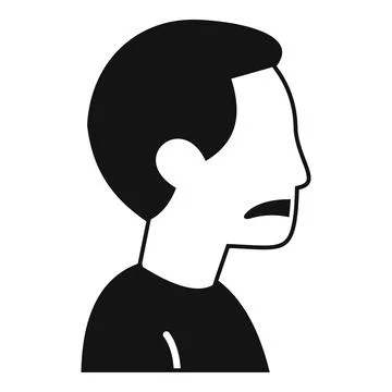 Man profile silhouette expressing sadness and depression concept Stock Illustration