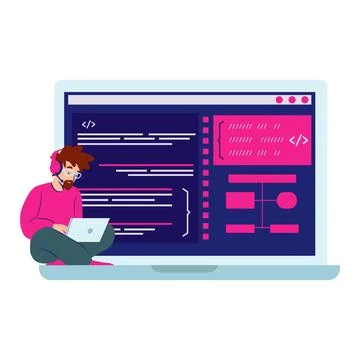 Man programmer design Stock-Illustration