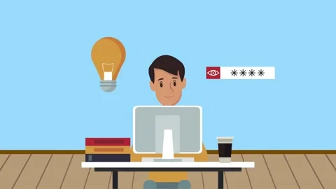 Man programmer in desktop computer Stock Footage 154078434