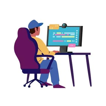 Man programmer illustration Stock Illustration