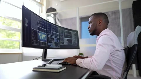 Man Programmer. Man Coding Stock Footage 215544492