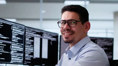 Man Programmer. Man Coding Stock Footage 305276857