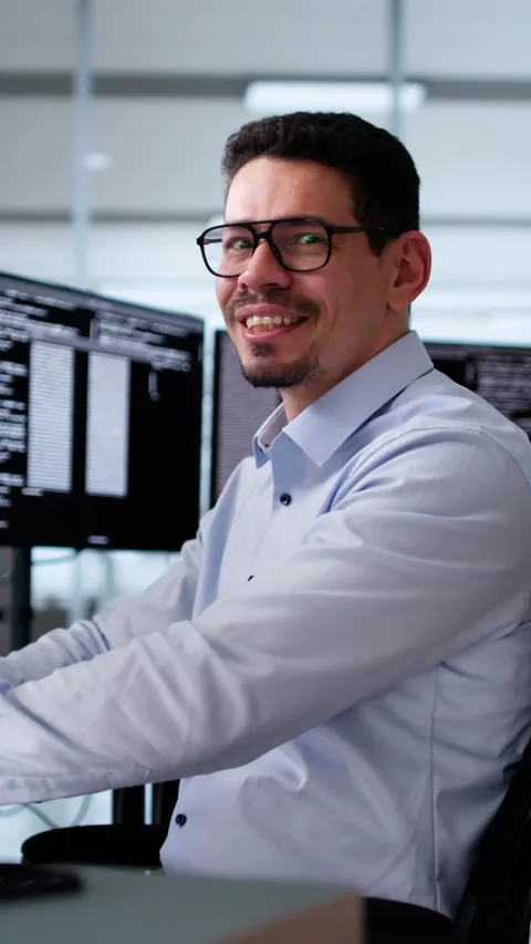 Man Programmer. Man Coding Stock Footage 305883512