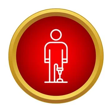 Man with prosthetic leg icon representing disability and accessibility Stock Illustration