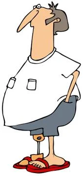 Man with a prosthetic leg Illustrazione stock