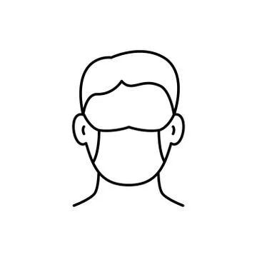 Man in protective mask linear icon on white background Stock Illustration