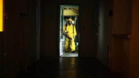 Man in Protective Suit Stock Footage 83700091