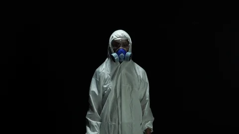 A man in a protective suit Stock Footage 126072621
