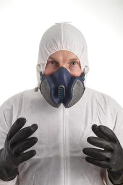 Man in protective suit Stock Photos
