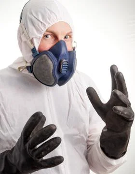 Man in protective suit Stock Photos