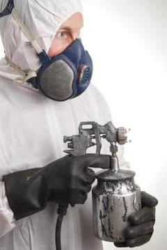 Man in protective suit Stock Photos