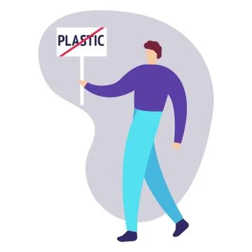 Man protest hand banner icon. Simple illustration of man protest hand banner Illustrazione stock