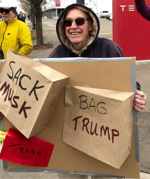 Man with protest sign. Stock Photos