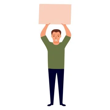 Man protesters. Social issue. Stock Illustration