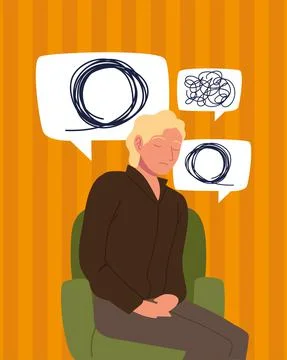 Man psychological problems Stock Illustration