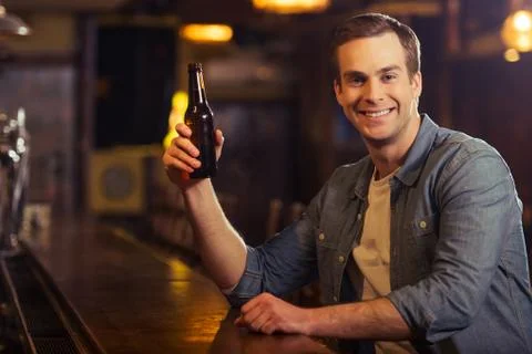 Man in pub Stock Photos