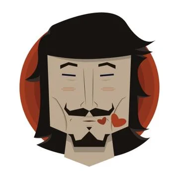 Man Puckering His Lips Stock Illustration