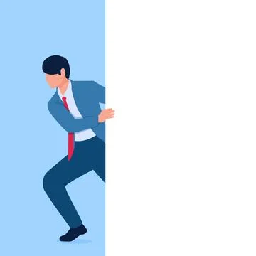 Man pull blank white space for texts Stock Illustration