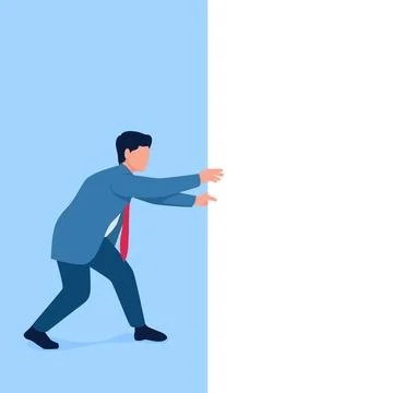 Man pull blank white space for texts Stock Illustration