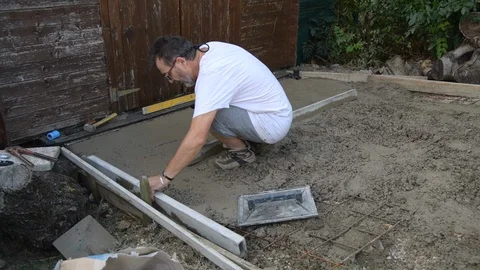 Man pull concrete hands Stock Footage 94403444