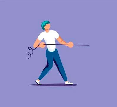 Man pull the rope 스톡 일러스트