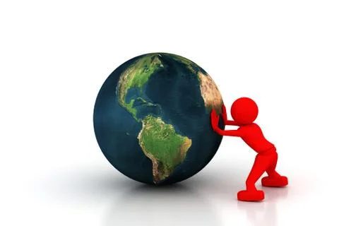 Man pull the world Stock Illustration