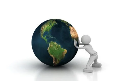 Man pull the world Stock Illustration