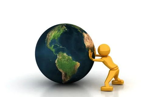 Man pull the world Stock Illustration