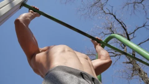 The man pulled on the bar Stock-Footage 75808372