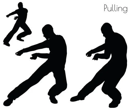 Man in  Pulling  Action pose Illustrazione stock