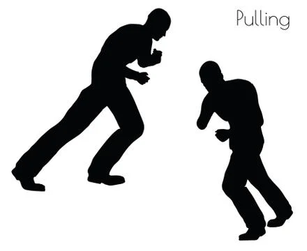 Man in  Pulling  Action pose Illustrazione stock