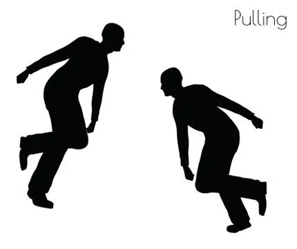 Man in  Pulling  Action pose Illustrazione stock