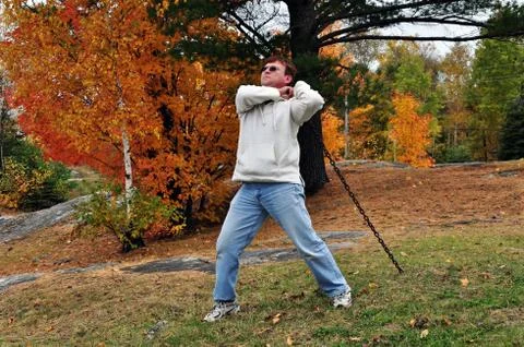 Man pulling the earth Stock Photos