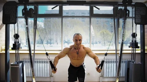 Man pulling up in a gym Stock Footage 78000840