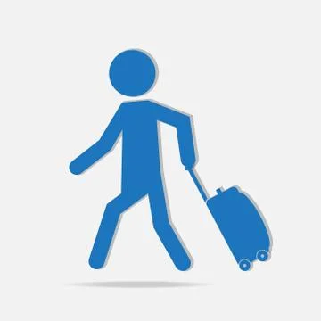 Man pulling a Luggage illustration 스톡 일러스트