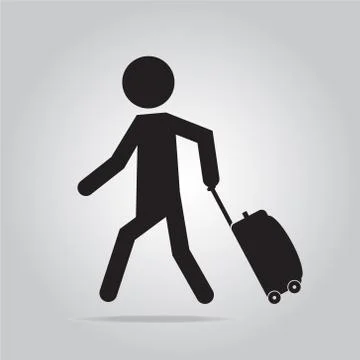 Man pulling a Luggage illustration 스톡 일러스트