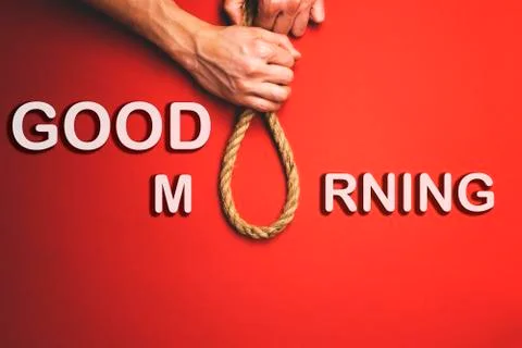 Man pulls a noose. The concept of the real relationship between people. Stock Photos