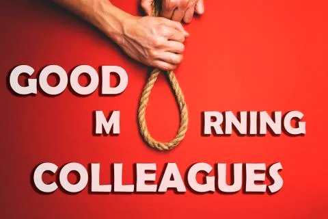 Man pulls a noose. The concept of the real relationship between people. Stock Photos