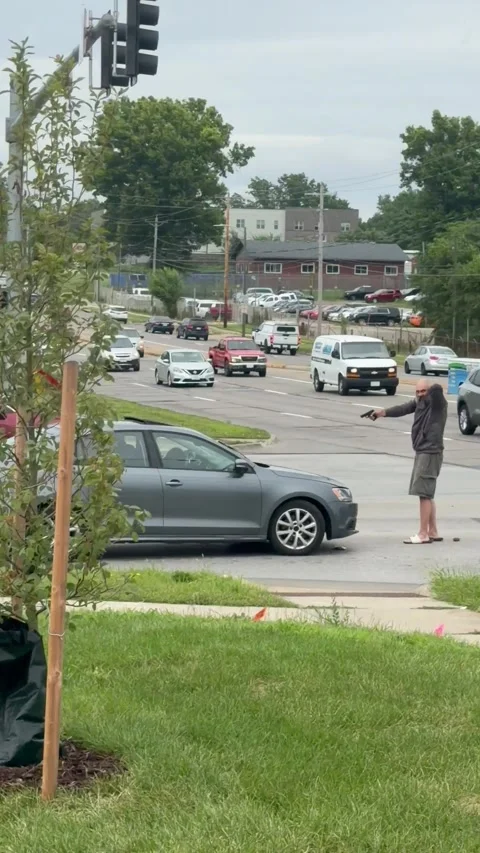 Man Pulls Out a Gun After Alleged Road Rage Incident, Des Moines, Iowa, USA - 24 Stock Footage 340664438