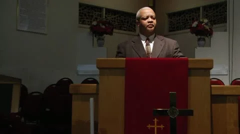 Man at pulpit 스톡 동영상 20497509