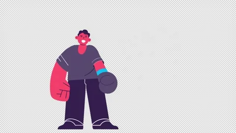 Man punching. Powerful punch animation. Stock Footage 329669537