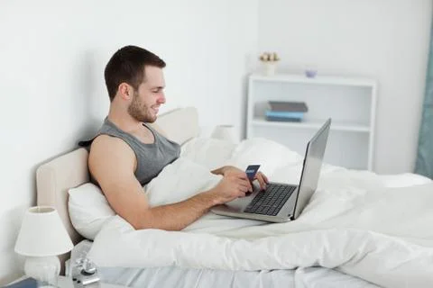 Man purchasing online Stock Photos