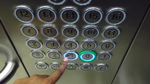 The man push lift button down. Video stock 265636642