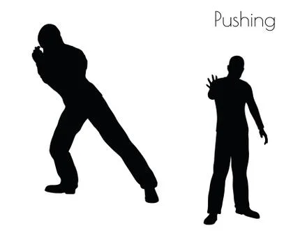 Man in  Pushing  Action pose Stock Illustration