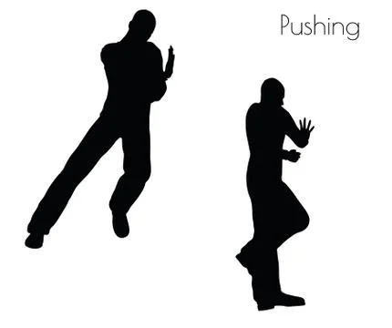 Man in  Pushing  Action pose Stock Illustration