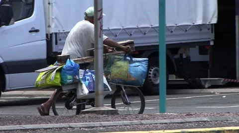 A man pushing a bike Stock-Footage 44792155