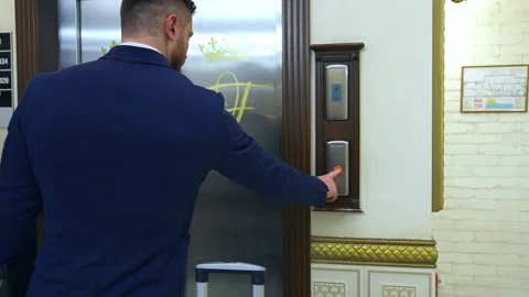 Man pushing button of elevator Video stock 149287951