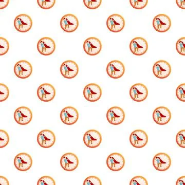 Man pushing time hand deadline pressure pattern Illustrazione stock